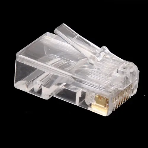 kebidumei 50PCS RJ45 RJ-45 CAT5 CAT5E Modular Cable Head Plug Ethernet Gold Plated Network Connector Best Promotion