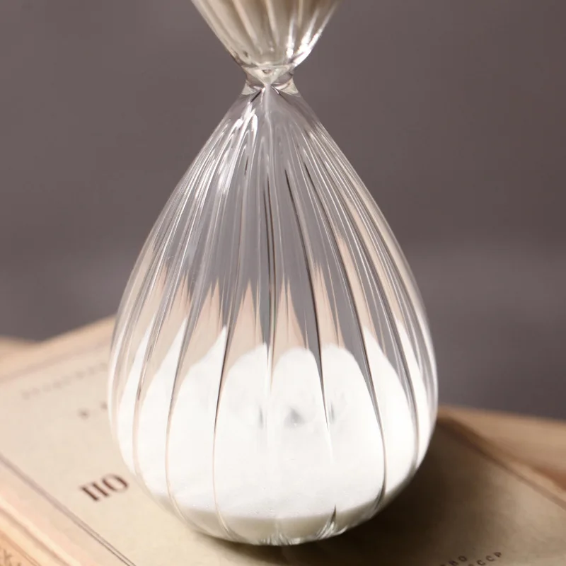 White Glass Hourglass Timer 60 Minutes Home Decor Furnishings Decoration Creative Gift TV Cabinet