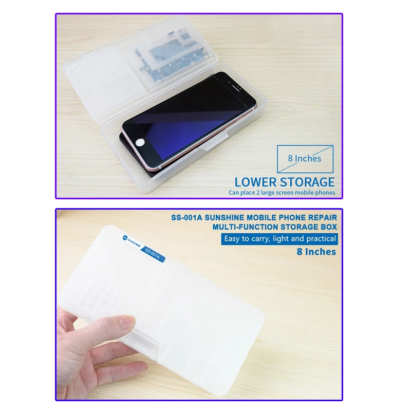 Multi-function Storage Box for iPhone LCD Screen Motherboard Screws Chips Component Storage Box Smartphone Repair Tools Box