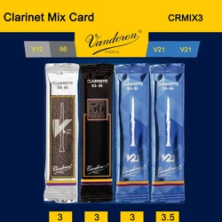 Original Vandoren CRMIX3 Bb Clarinet Reed Mix Card, Includes 1 Each of V12, 56 Rue Lepic, V21 & Bonus V21