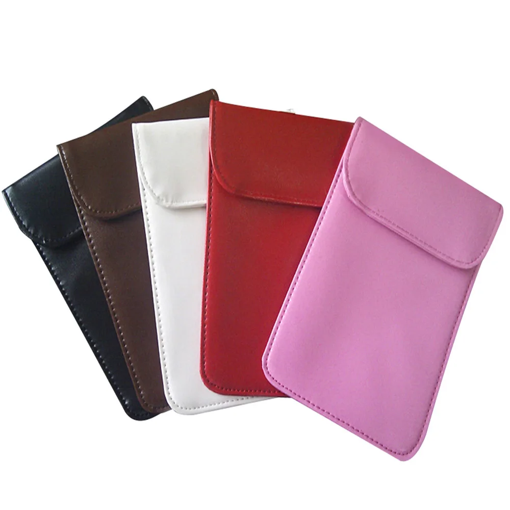 

50pcs/lot 5.3 inch PU Leather RF Signal Shield Blocker Jamer Bag Anti-Radiation Pouch Case for Mobile Phone