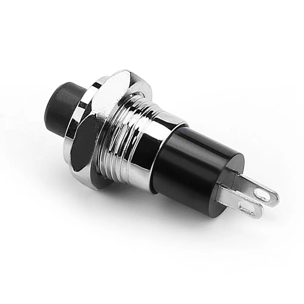 MINI 10mm IP67 Push Button SPST Latching N/O OFF-ON Switch Red/Black For Car/Boat