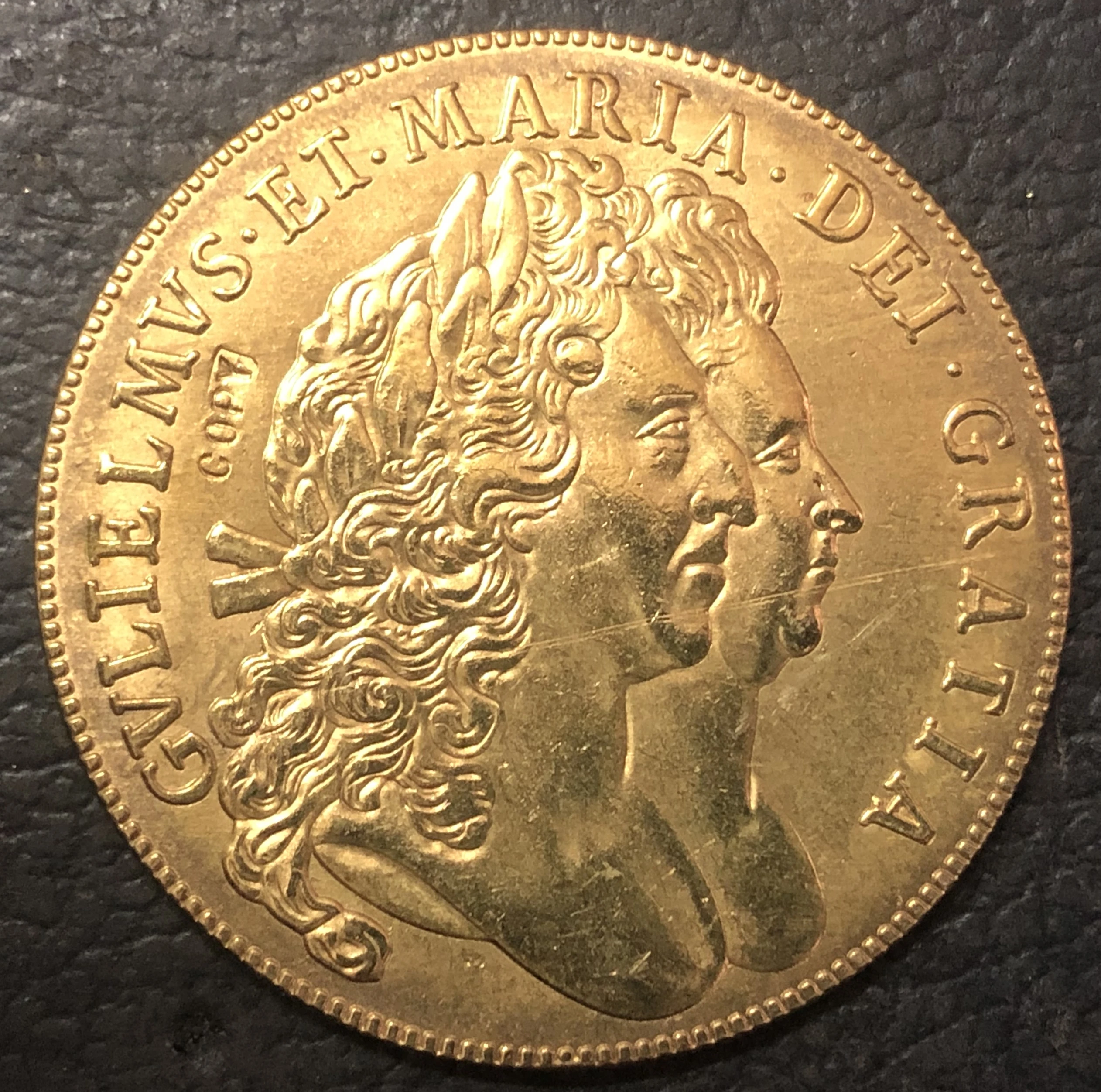 1694 England 5 Guineas - William & Mary .9999 pure Gold Plated Copy Coin