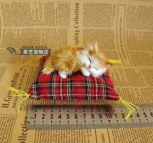 cute simulation yellow cat lifelike small sleeping cat modelgift doll about 9x4x4cm