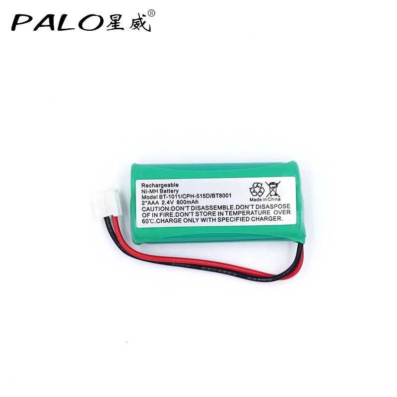 PALO Original Multiple Protection Safe Fast Charge 2*AAA 2.4v 800mAh Rechargeable Ni-MH Battery for ModelBT-1011/CPH-515D/BT8001