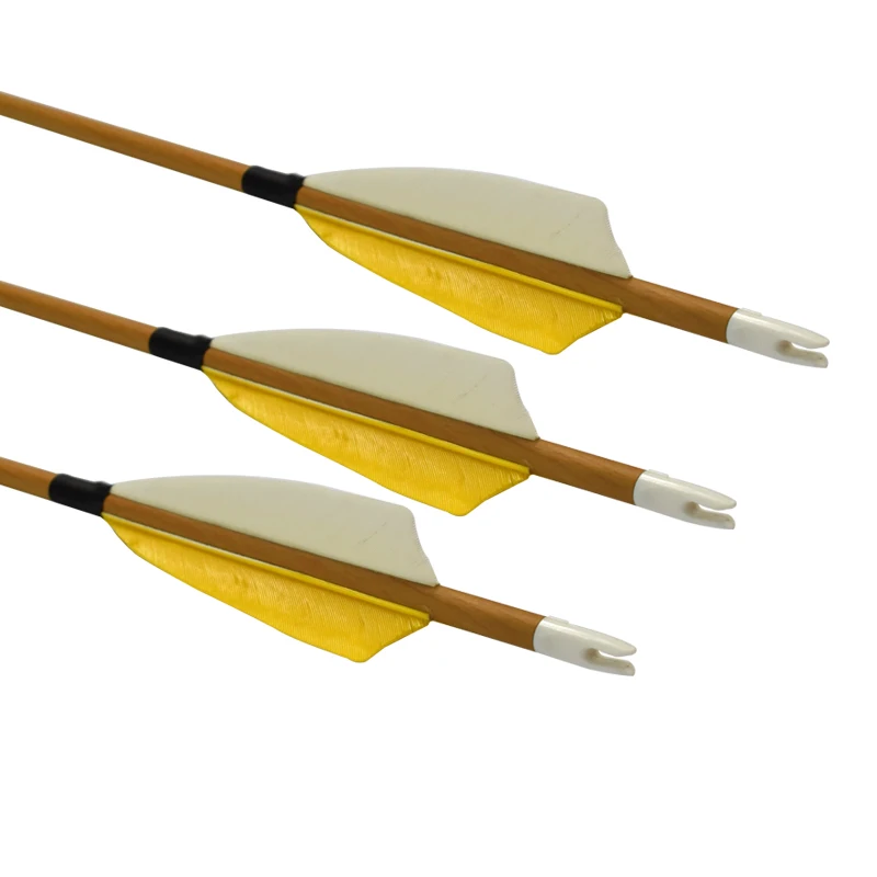 

30 Inch Wood Grained Archery Carbon Arrows Sp 500 Shaft 4 Inch Feather With 100 gr field Point Hunting Bow Arrow