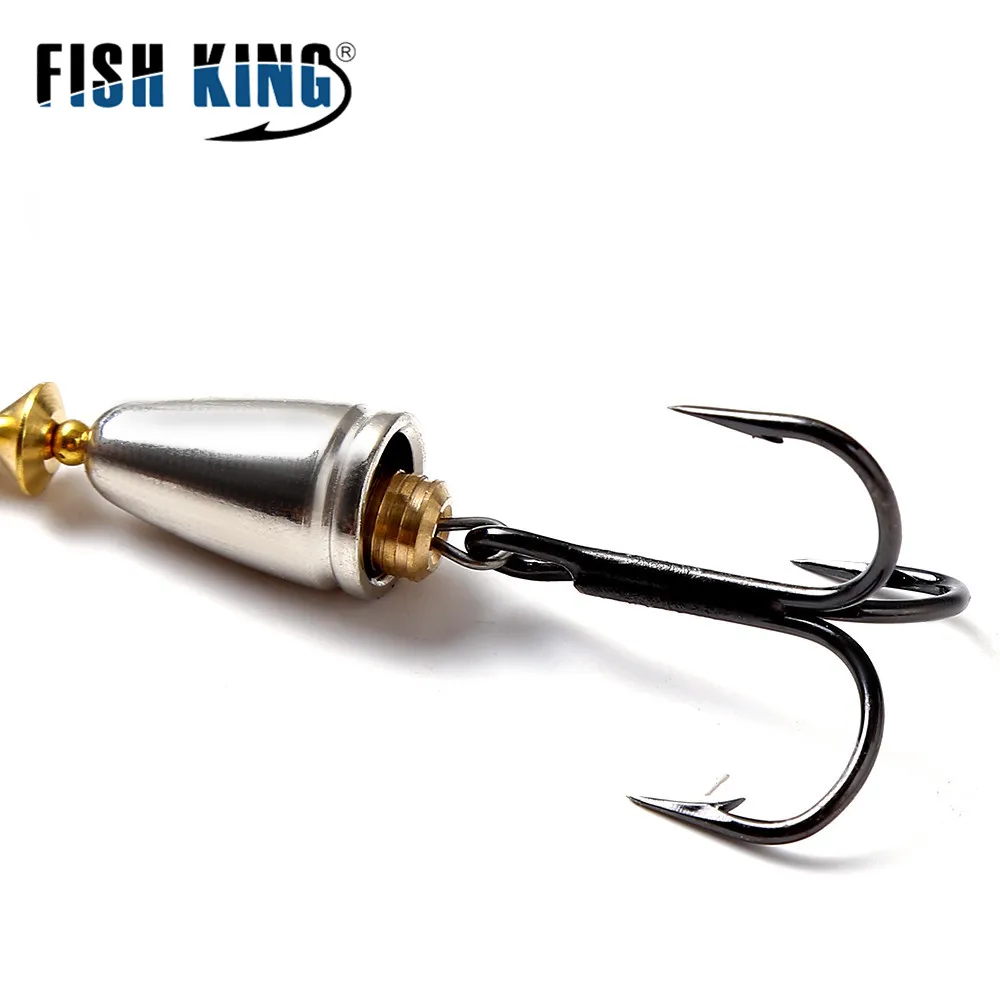FISH KING 10 Colors Long Cast Spinner Bait Copper Material With Helieal Blade And Hooks Pike Fishing Lure