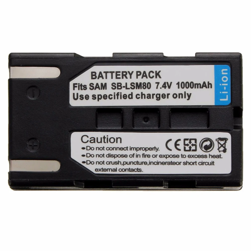 1000mAh LSM-80 SB-LSM80 LSM80 Camera Battery Rechageable battery For SAMSUNG VP-DC175 VP-DC565 VP-DC575 SC-D357 Wholesale