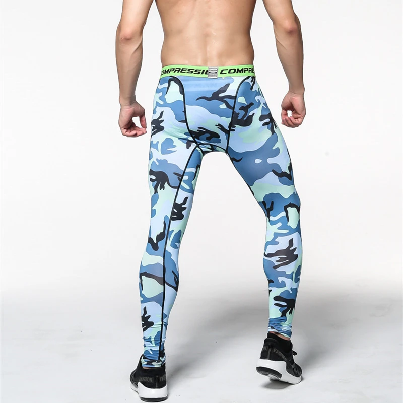 2020 Mens Elastic Compression Pants Tights Sports GYM Bodybuilding Fitness Trousers Male Brand Camouflage Jogger Skinny Leggings