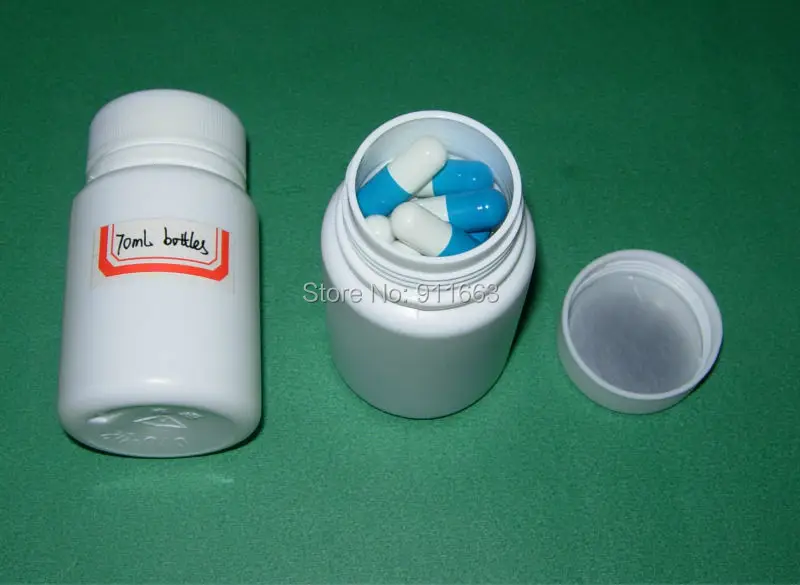 70 ml 1pcs Medical plastic bottles for empty capsules,capsules,pills,granules,pellets etc--PE bottles material.