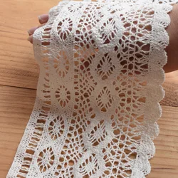 12cm Wide Beige Color Patchwork Cotton Crocheted Lace Ribbon Apparel Sewing Fabric Material DIY Handmade Accessories