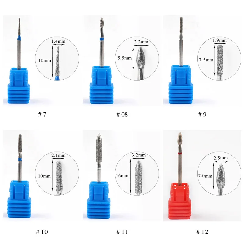 Broca rotativa para unhas, 17 tipos, broca de diamante para limpeza de cutículas, acessórios para manicure, fresadora de unha