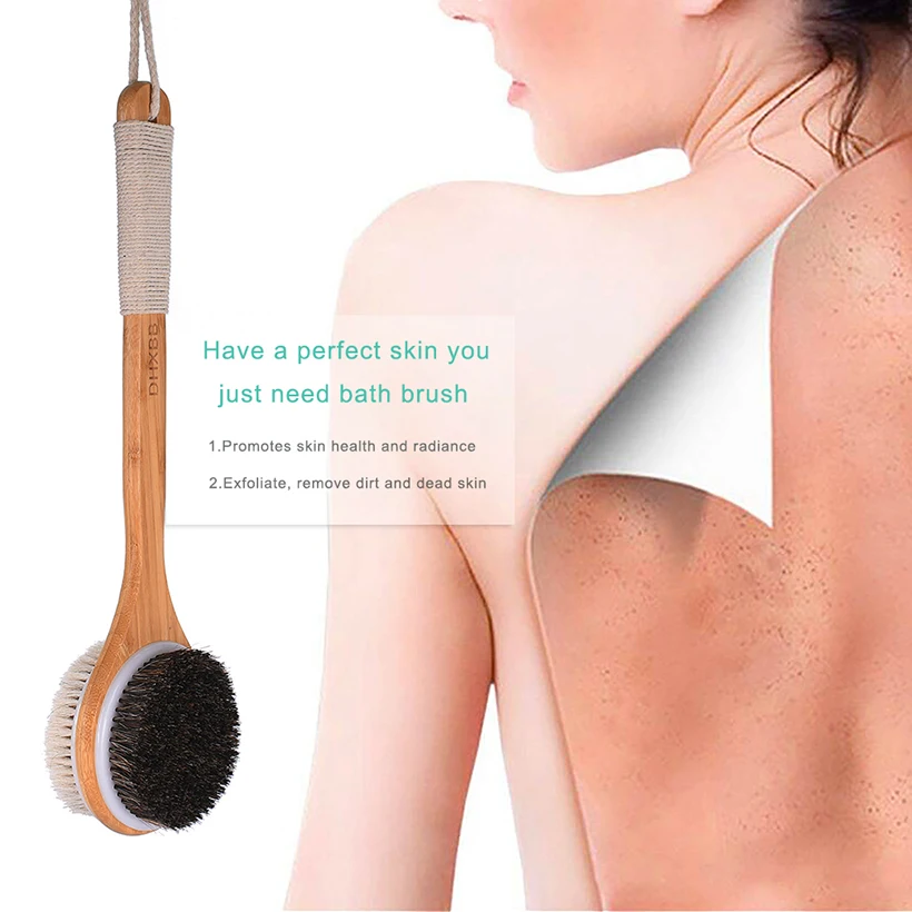 

TREESMILE Shower Body Brush Dry skin Brush Wooden Body Massage Health Bath Body Clean Exfoliating Massage Back Scrubber Brush