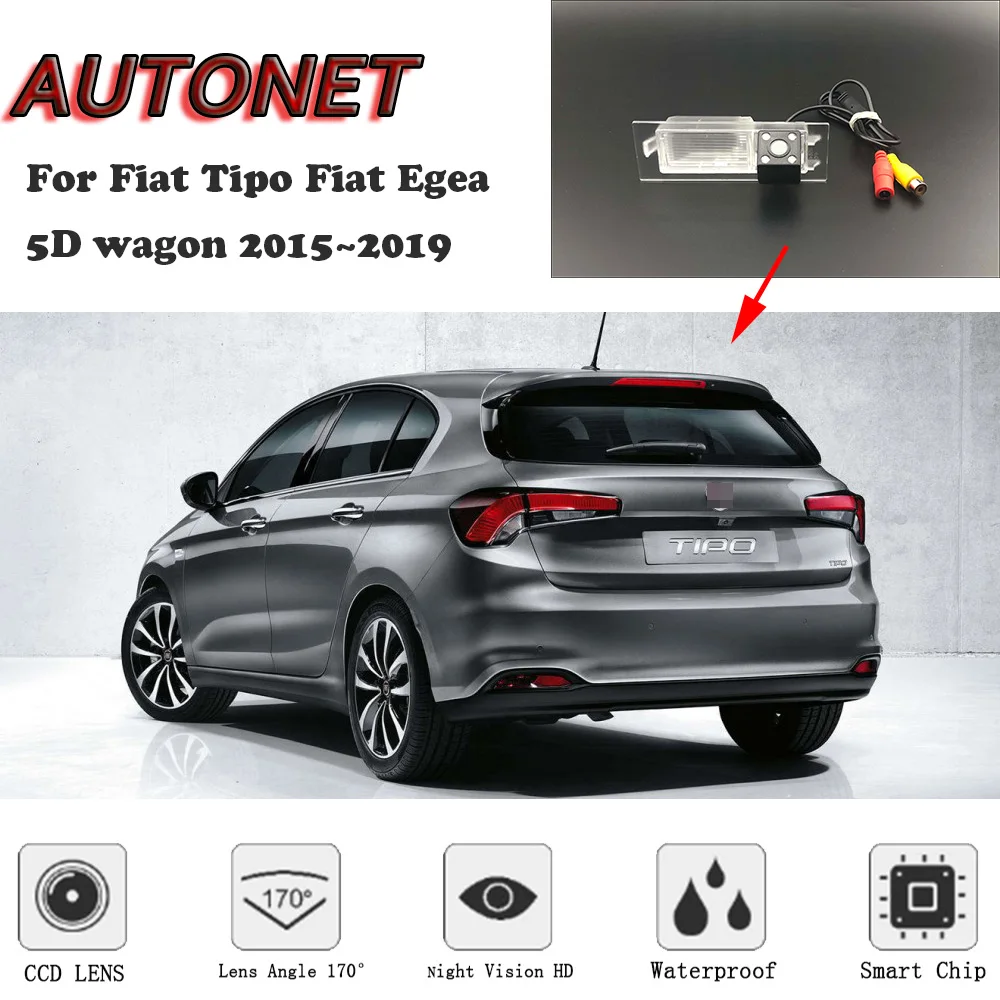 AUTONET HD Night Vision Backup Rear View camera For Fiat Tipo / Fiat Egea 5D wagon 2015~2019  CCD/license plate camera