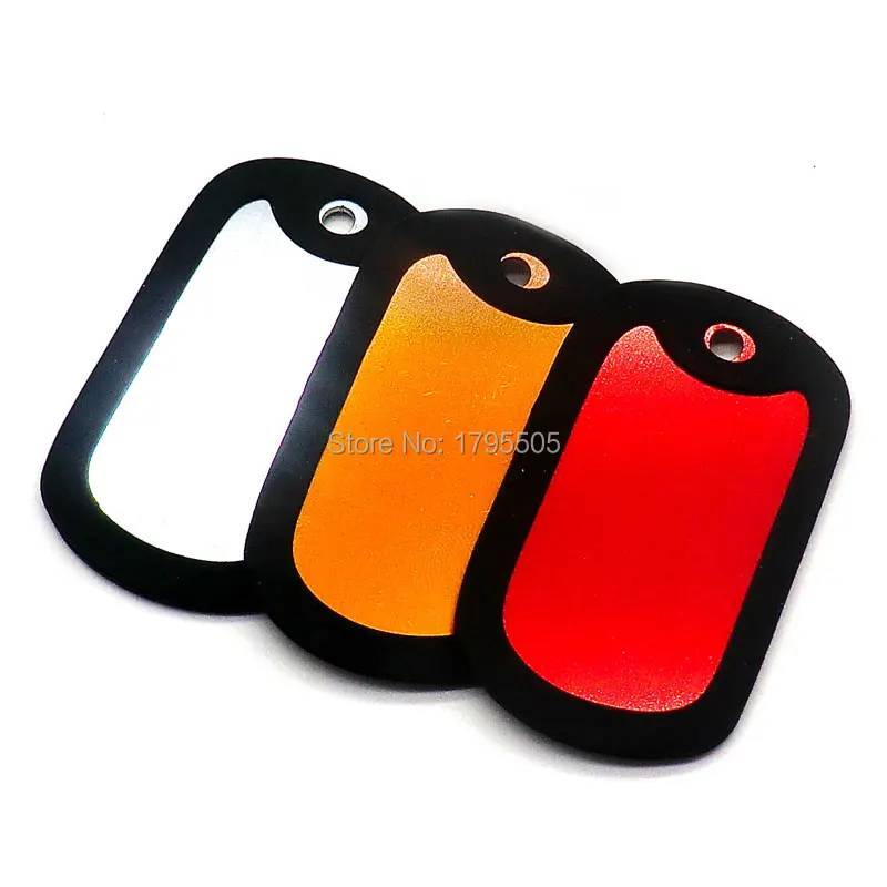 Wholesale 100Pcs Black Dog ID Tags Silencer New Rubber Material Suitable For Military Cards Rectangle Pendent Collar Accessories