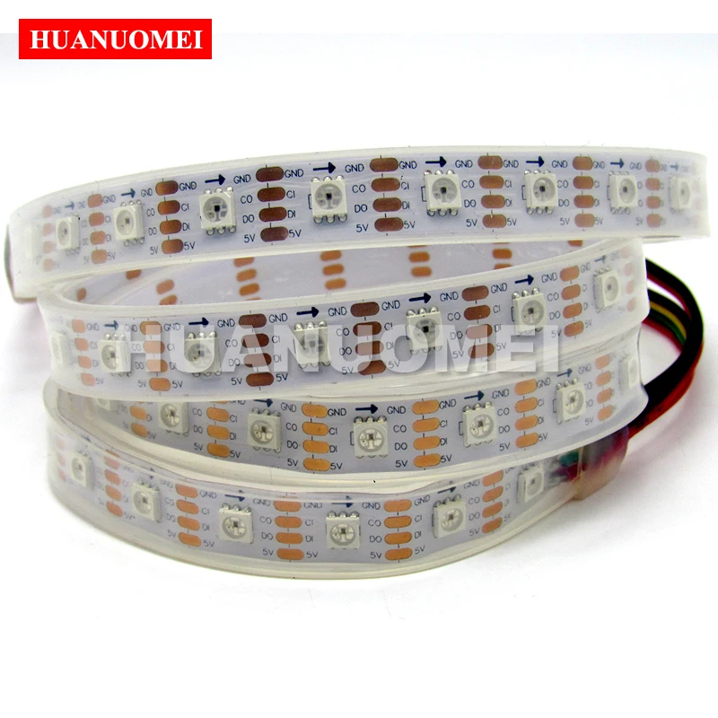 

1M 60LEDs 60Pixels 5V APA102 Addressable RGB LED Strip Waterproof Tape Pixel LED Light Strip 5050 SMD Digital LED Lamp White PCB