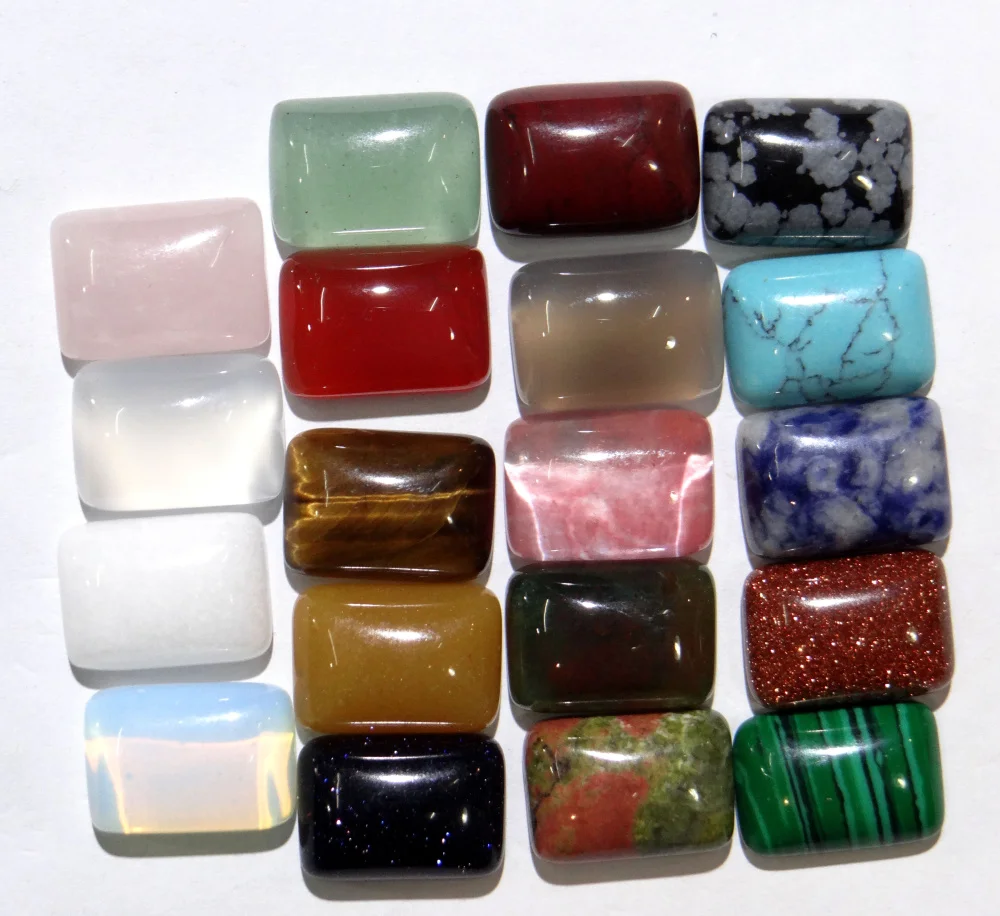 Wholesale Fashion Hot Selling Top Quality Natural Stone square Cabochon 10x14mm Stone Bead 50pcs/lot Free Shipping