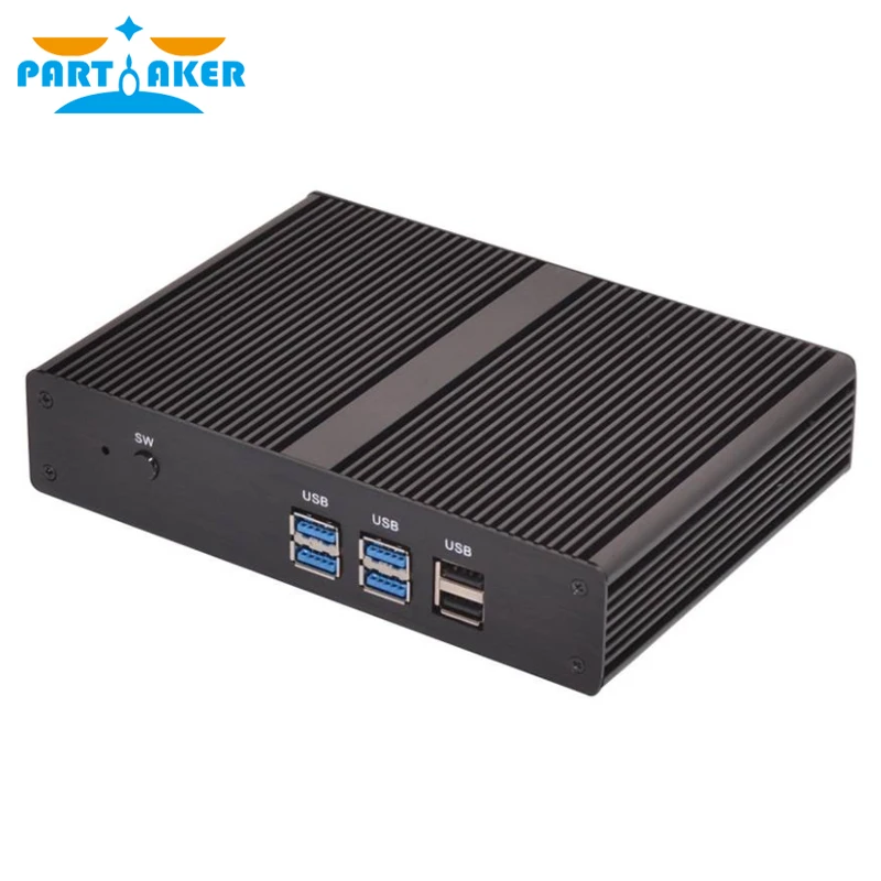 Partaker B6 Lüfterloser Mini-Desktop-PC, 3 Jahre Garantie, Celeron 2955U HTPC USB 3.0 HDMI VGA 1000M LAN WiFi