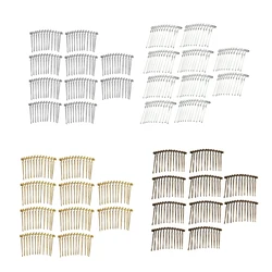 10x Metal zwykły 12 zębów grzebienie do włosów Pin slajdów boczne grzebień chluba dla DIY kobiety akcesoria do włosów welon ślubny Fascinator