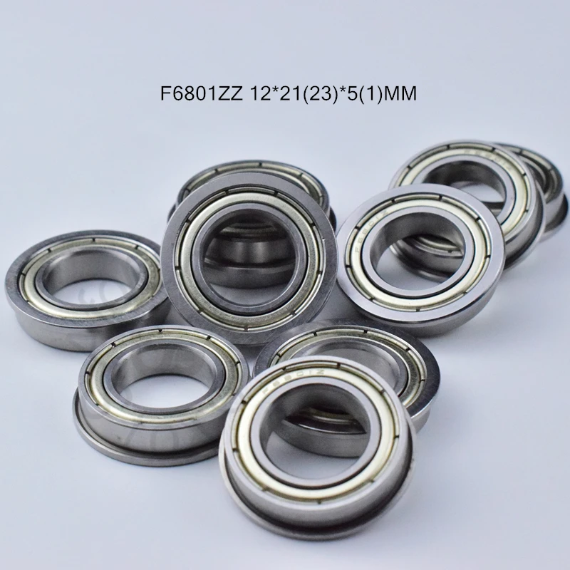 

F6801ZZ 12*21(23)*5(1)MM 10pieces bearing Flange bearings 6801 F6801Z F6801ZZ chrome steel deep groove bearing