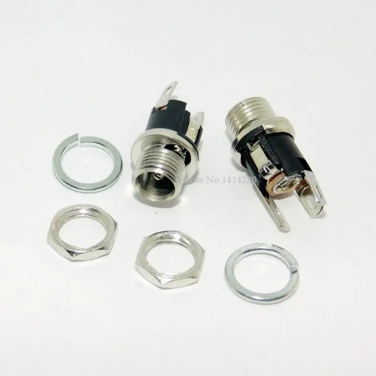 

10Pcs 5.5-2.1MM 5.5 * 2.1 DC Socket With Nut DC Power Jack Socket Female Panel Mount Connector