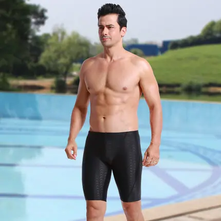 Men Shark Skin Water Repellent Professional Competitive Swimming Trunks Brand Soild Jammer Swimsuit Pant Racing Briefs L-5XL