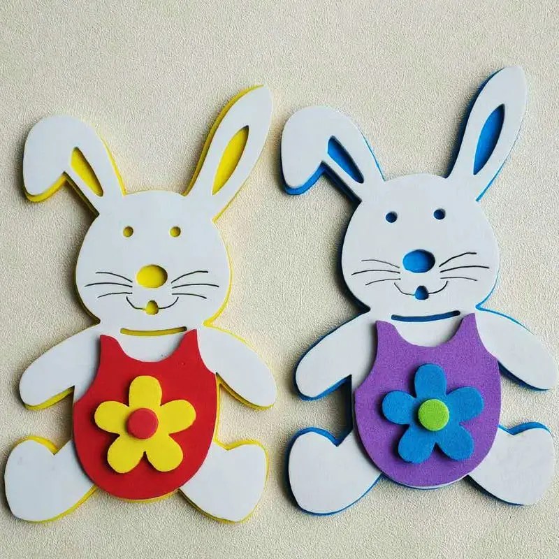 1bag/LOT,EVA foam 3D rabbit shape Kindergarten crafts Scrapbooking kit.Pocket craft Easter crafts Classic toys OEM
