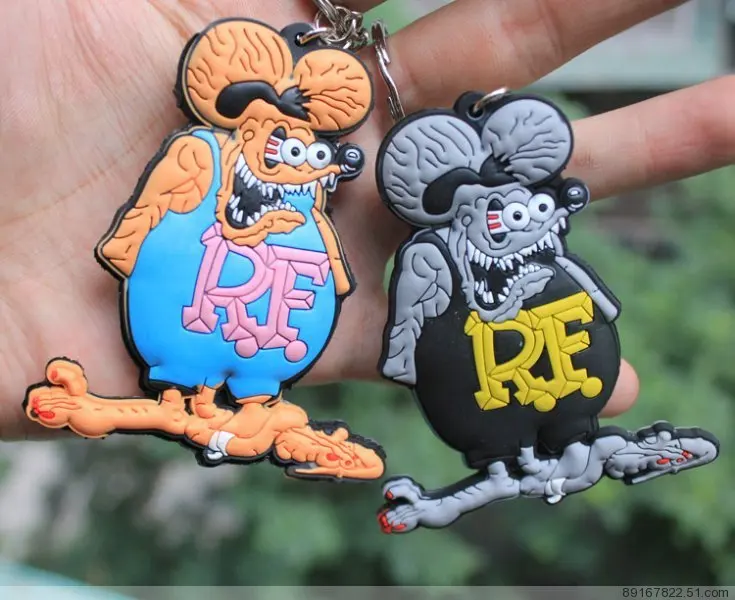 30pcs PUNK RF Rat Fink Action Figure Chain Doll 25g 7.5cm terrore di alta qualità cartoon Halloween portachiavi d12