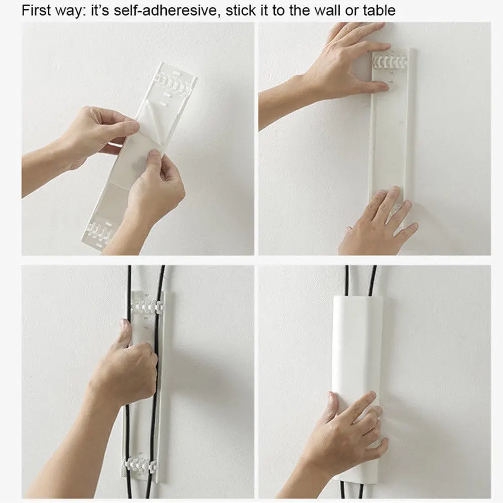 สีสัน Self-Adhesive Wall แบนหน้าจอทีวีสายไฟ Organizer คลิปการจัดการสายไฟ