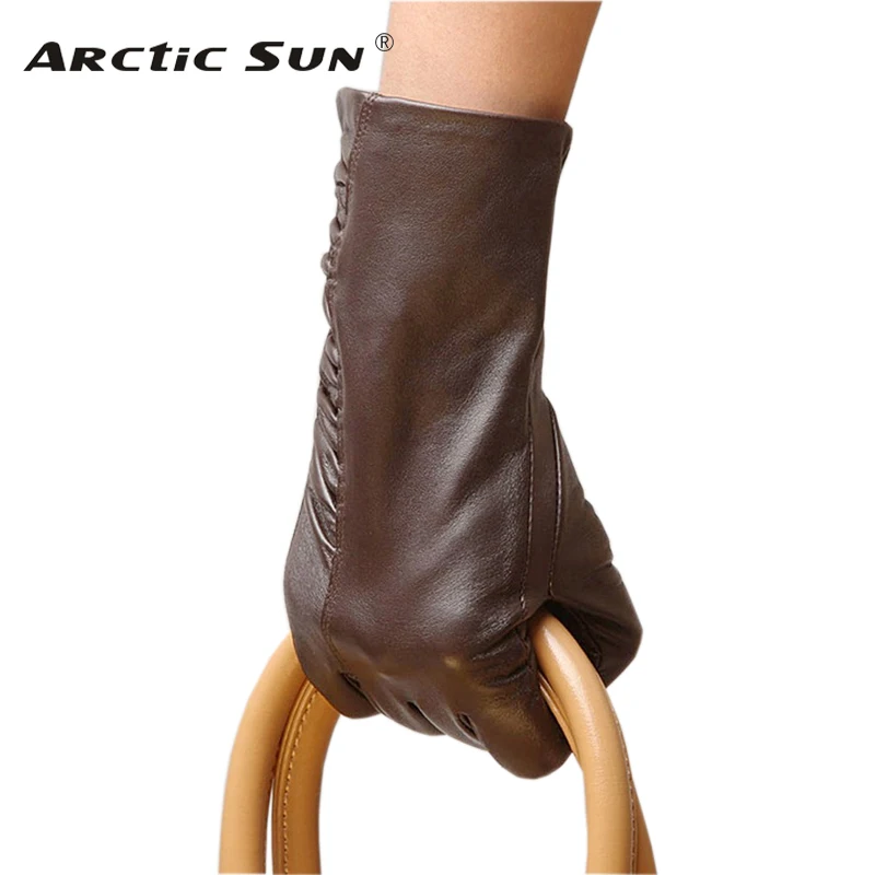 Time-limited Adult Winter Women Gloves Top Fashion Slim Sheepskin Glove Wrist Solid Real Genuine Leather Free Shipping L124NQ