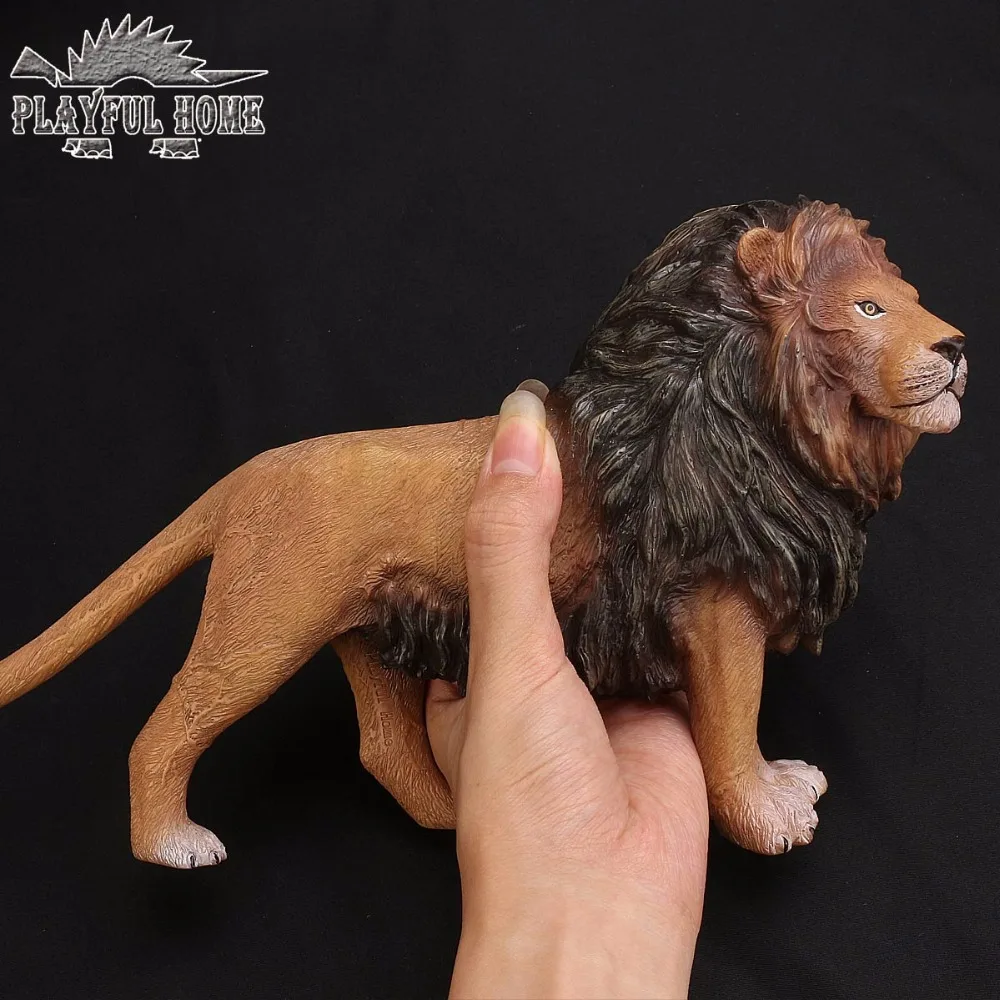 Simulation Animal Certified Goods Large Lion Model 3D Soft PVC Stuffed Anime Figma Handmade Action Figures Toy For Children Gift