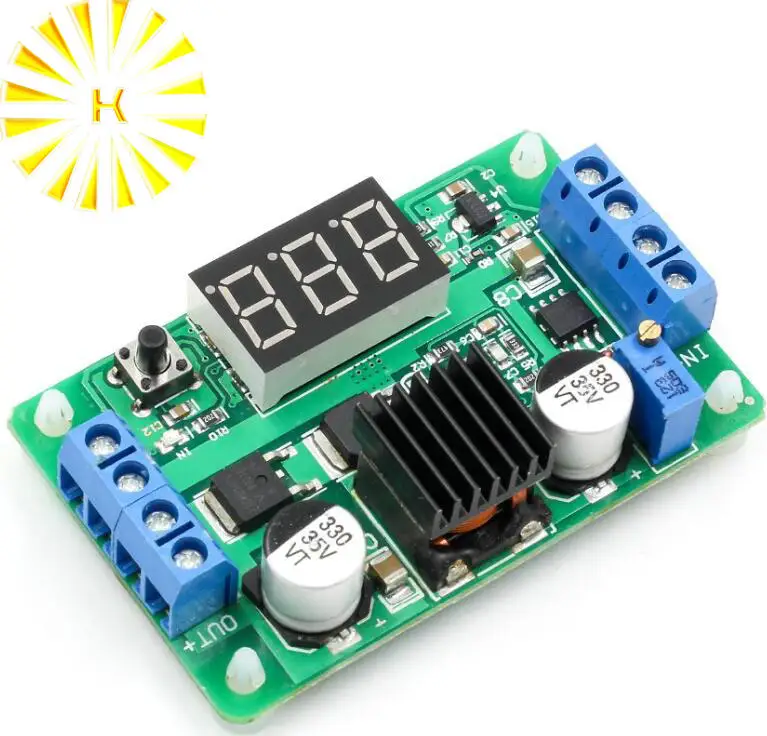 LTC1871 100W/6A DC Power Source Step Up Converter DC DC 3.5V-30V 5v 12v 6A 100W Adjustable Converters +Red LED Voltmeter