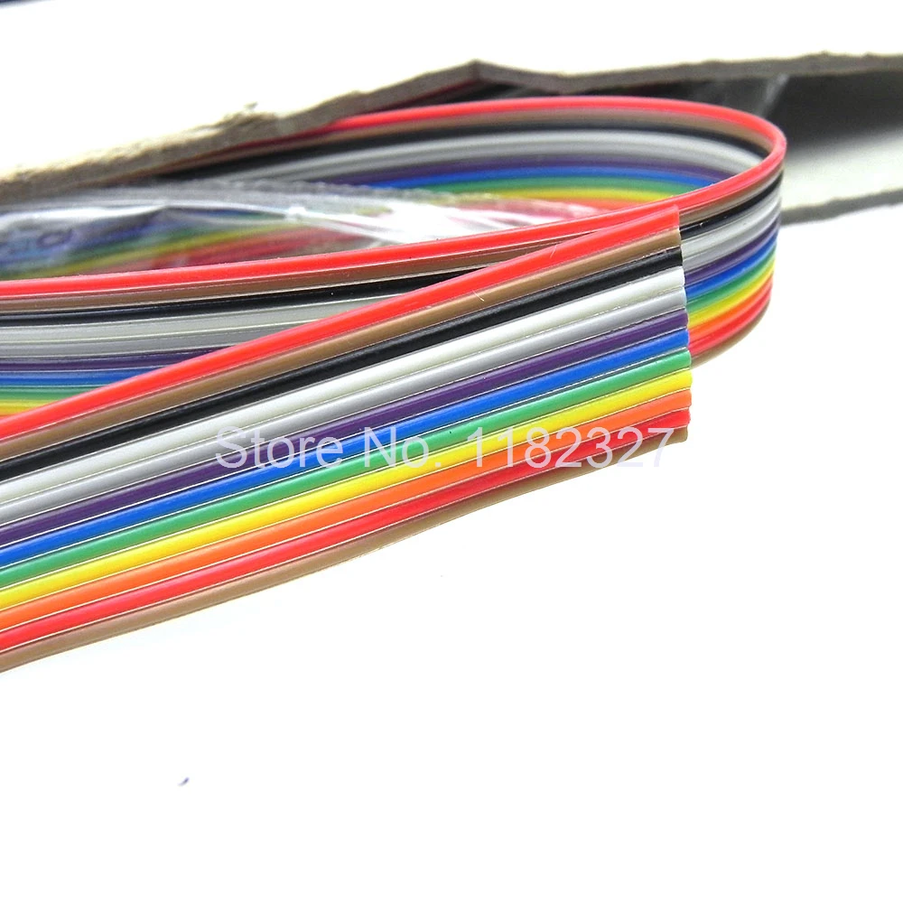 (50 meters/lot) Flat Ribbon Cable 12Pin 1.0mm pitch 50 meters Rainbow Color cable