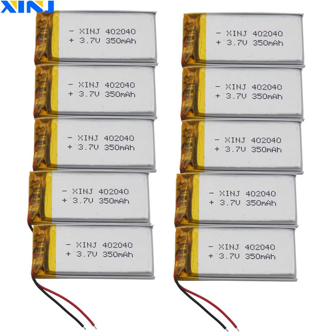 

10pcs 3.7V 350 mAh Rechargeable Polymer Lithium Li Lipo Battery 402040 For GPS Sat Nav MP3 Camera Solar Lamps Music Player MP4