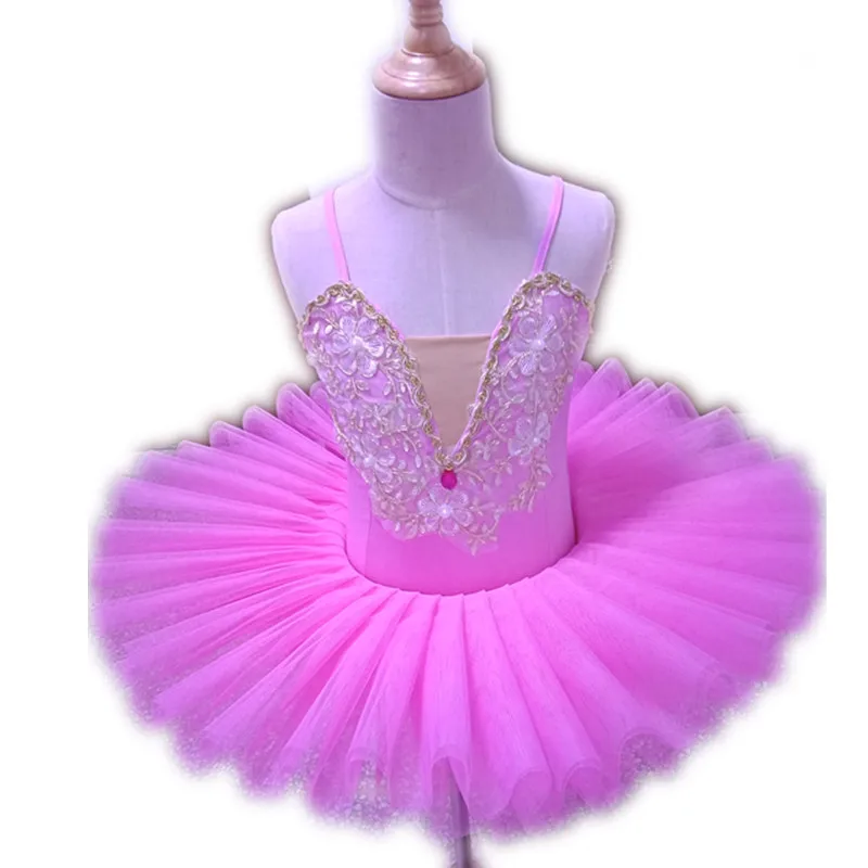 

Professional Ballet Tutu Child Swan Lake Costume White Red Blue Ballet Dress for Children Pancake Tutu Girls Dancewear 3 colors