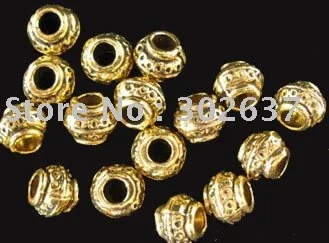 

FREE SHIPPING 180pcs Antiqued gold plt Ringed jar spacer beads A586G