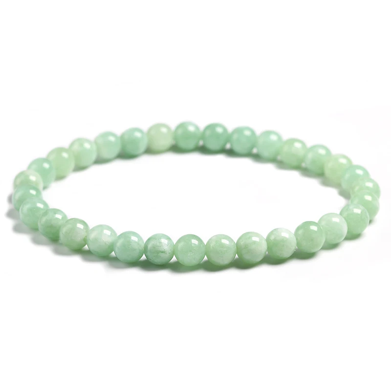 Pulseras de cuentas redondas de Jade verde birmano, personalizadas, 3A, 100% naturales