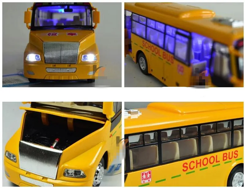 American school bus real voice Cars model  alloy cars children educational gift  big  scchool bus  model free shipping