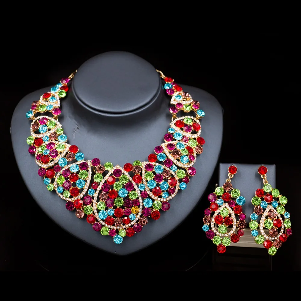 

LAN PALACE new costume women jewelry set bridal jewelry sets engagement necklace and earrings for party free shipping