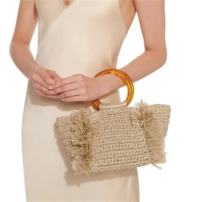 Vintage Women Shoulder Casual Bag Straw Handmade Beach Shopping Bag Rattan Handbag Summer Fashion Women HandBag For Ladies