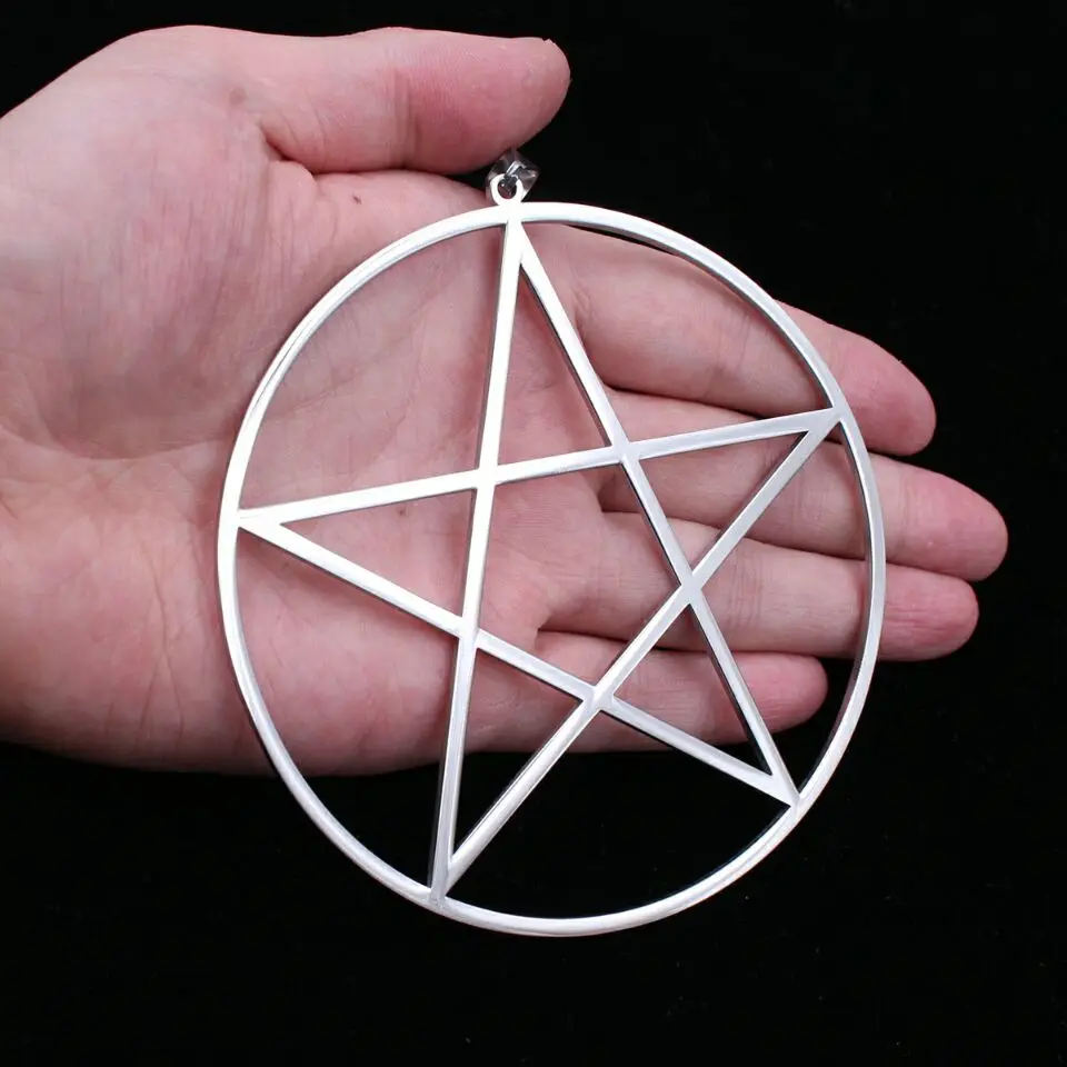 

10pcs lot ReligiouS stainless steel jewelry large big 100mm size five-pointed star pendant charms DIY