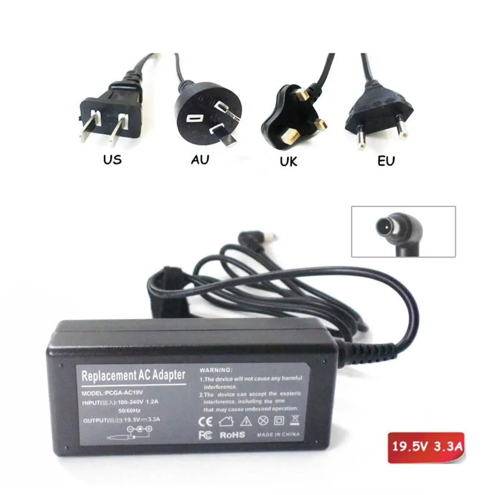 

19.5V 65W 3.3A AC Power Supply Cord AC DC Adapter For SONY Vaio Vgp-ac19v48 Vgp-ac19v44 Quick Charger