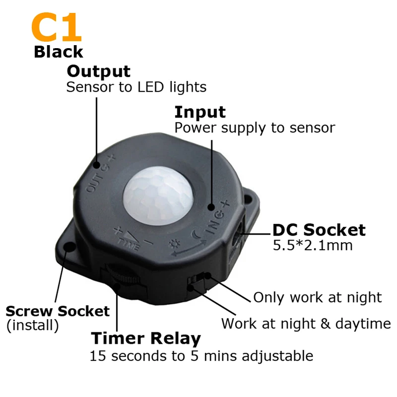 Motion Sensor 12V 24V 5V DC Movement Detector Timer Automatic Switch ON OFF PIR Infrared LED Strip Motion Sensor Light Switch