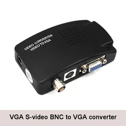 BNC to VGA S-video Input to  Video Converter PC VGA to VGA Out Adapter With dc cable