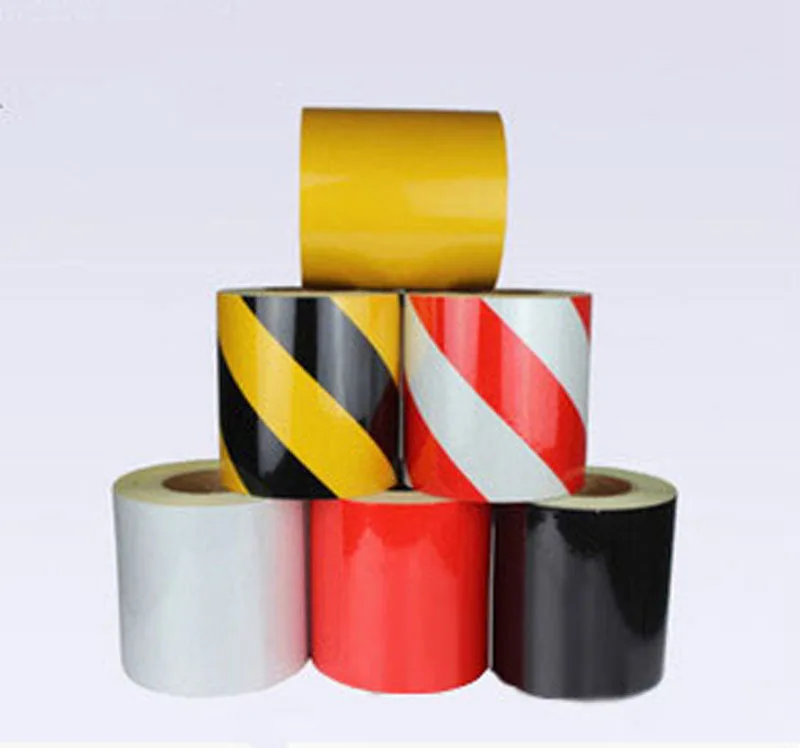 

15cm wide warning reflective tape 45 meter roll adhesive tape reflective red white yellow black and double colors