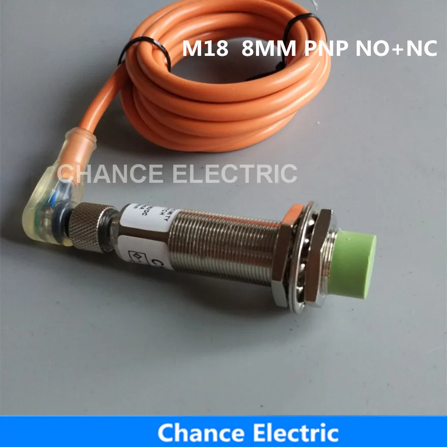 CHUX M18 8mm Distance PNP NO+NC IM18-8-DPC-C With Bend Connector Inductive Proximity Sensors Switch