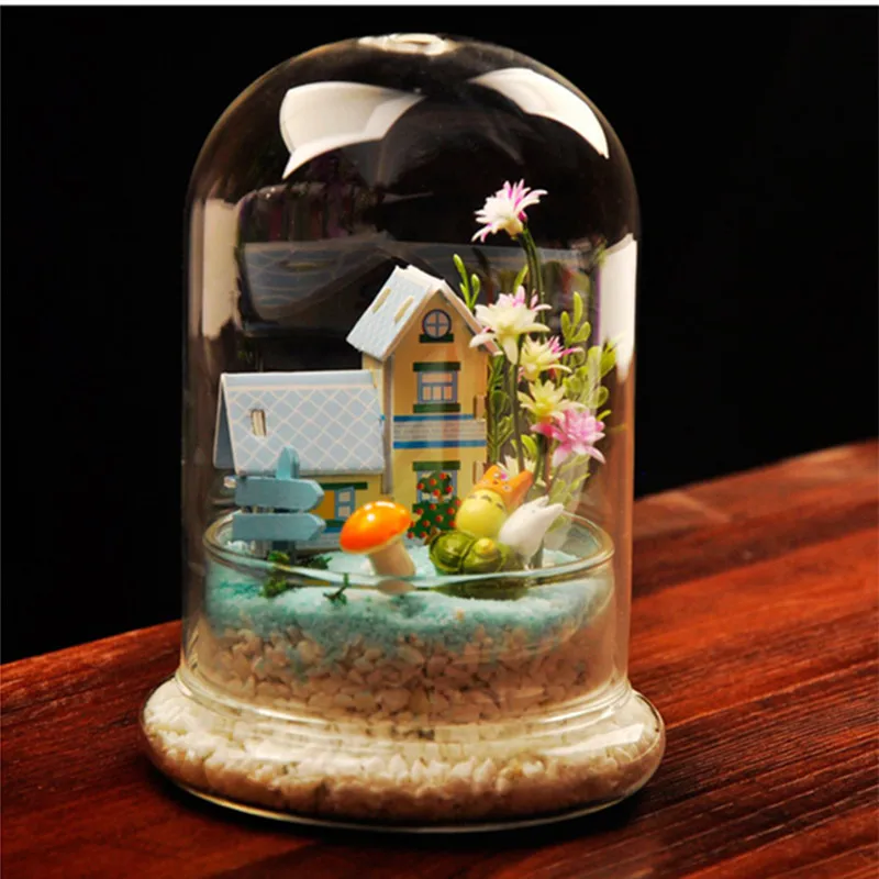 11*15cm Fission Style Glass Base Dome Vase Home Decorative Split Transparent Glass Base Cover Business Gift Wedding Live Prop