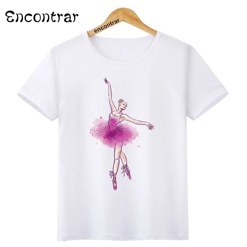 

Kids Ballet Dancing Girl Print O-Neck T Shirt Tees Summer Cute Beautiful Tops Children T-Shirt Boy/Girl Clothing,HKP3086