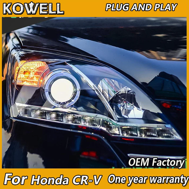 

Автомобильный Стайлинг KOWELL для Honda CRV head светильник s 2007-2011 для CRV светодиодный head lamp Angel eye светодиодный DRL передсветильник фара, Биксеноновая линза