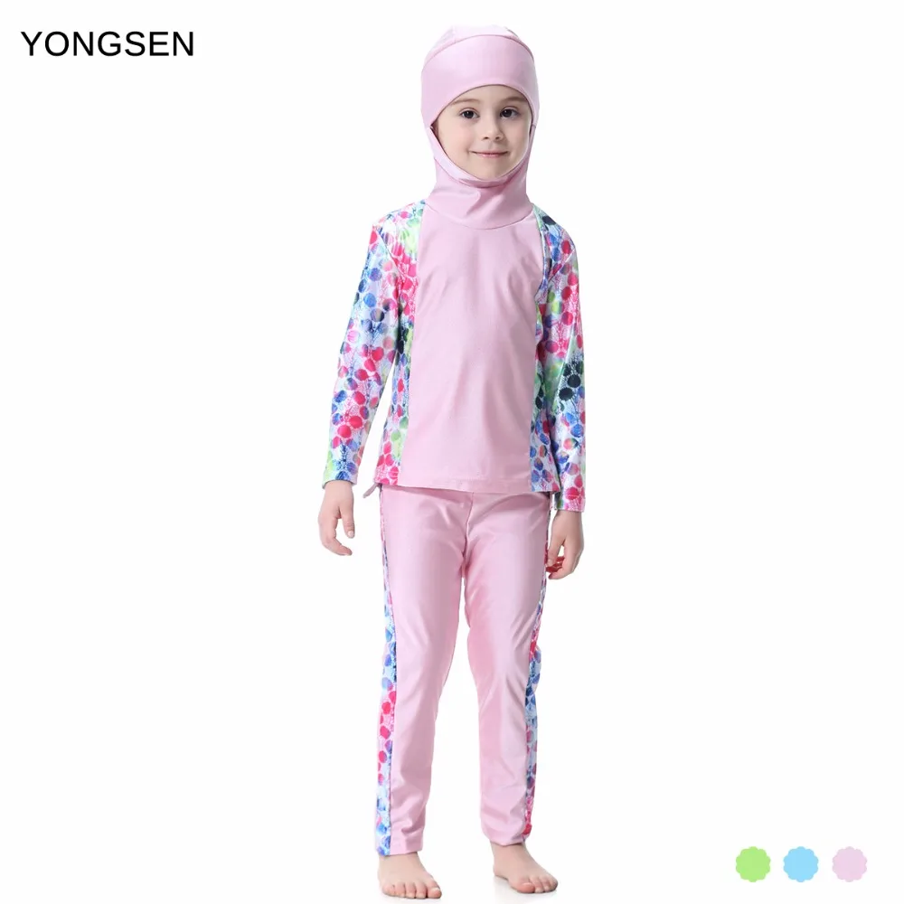 

YONGSEN 2022 Burkinis Islamic Girl Full Coverage Maillot de bain Swimsuit hijab Swimwear Modest Women Muslim
